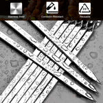 HASTHIP Kebab Skewers 50 pcs 11.8 in for BBQ and Grilling with Flat Arrow Tips | Stainless Steel Set with Storage Tube