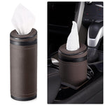 HASTHIP Car Tissue Paper Holder for Cup Holder with Hidden Glass Breaker 2.6×6.8 in PU Leather | Ideal for Car Van Office Use
