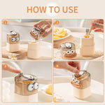 HASTHIP Toothpick Holder 2 Pcs with Push Down Pop Up Dispenser 10x6.5x6.5 cm Beige | Bamboo Refillable Container for Dining Table