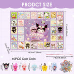 HASTHIP Kawaii Surprising Charm Pack featuring 40Pcs PVC Cartoon Keychains for Girls | DIY Gift Set
