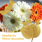 HASTHIP Golden Leaves for DIY Crafts featuring Flexible Stems and 200pcs Embossed Fabric | Ideal for Scrapbooking and Home Decoration
