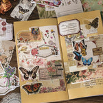 HASTHIP Journaling Supplies for Scrapbook and DIY Crafts with 260 pcs Floral and Vintage Elements | Stickers and Washi Paper Set