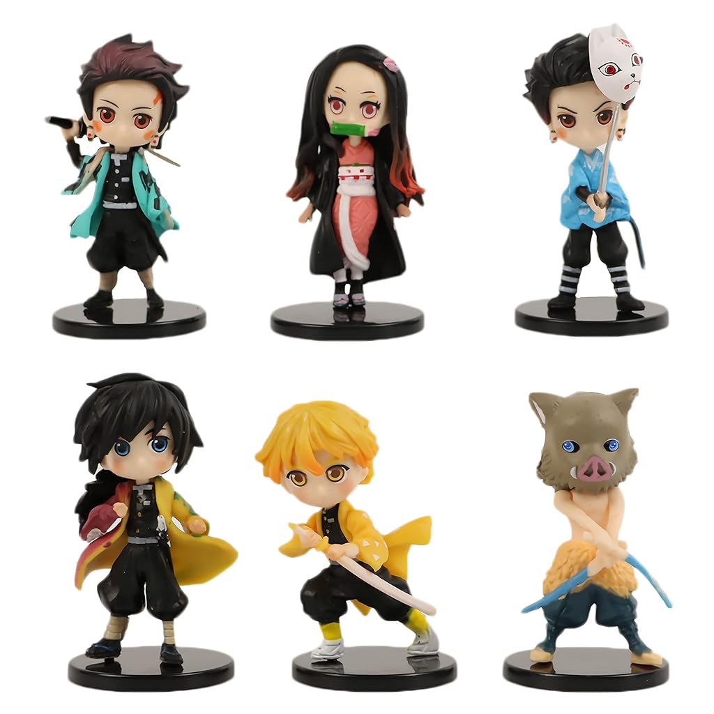 HASTHIP® Harry Potter Character with pet 3 pc /1 Set Action Figures Toys Collectible showpiece Perfect for Gifting,showpiece, Home Decor (Height- 10 cm) (Demon Slayer Edition)