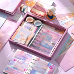 HASTHIP Journaling and Scrapbooking Kit for DIY Crafts featuring 150 pcs Sunset Glow Theme | Gift for Creative Artists