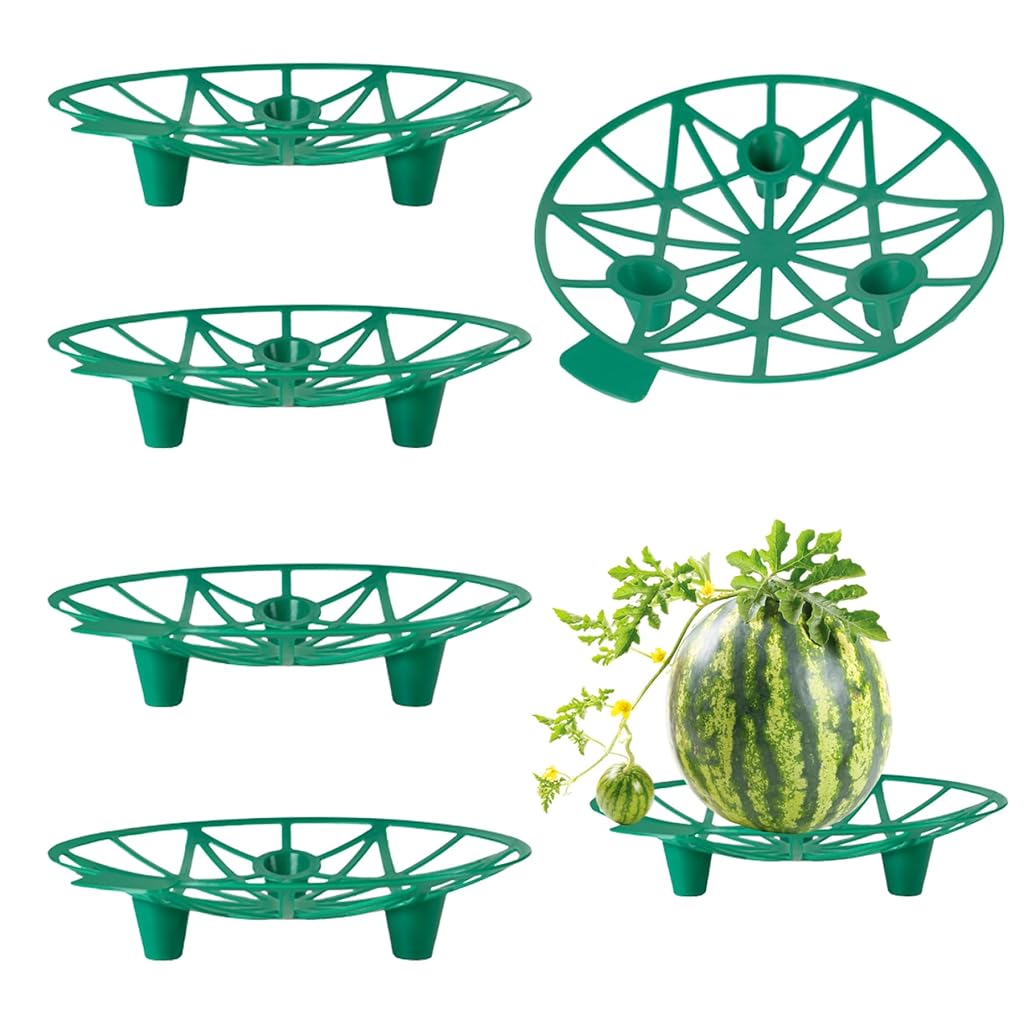 HASTHIP® Melon Cradle Squash Cradle 7.6 Inches Round Plastic Melon Cradle Melon Fruit Holder Plant Support Cradle for Melons, Squash