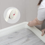 HASTHIP Flexible Baseboard Molding Trim for Home Decoration with Peel and Stick NBR | 78.74×3.9 in Cuttable Milky White Finish