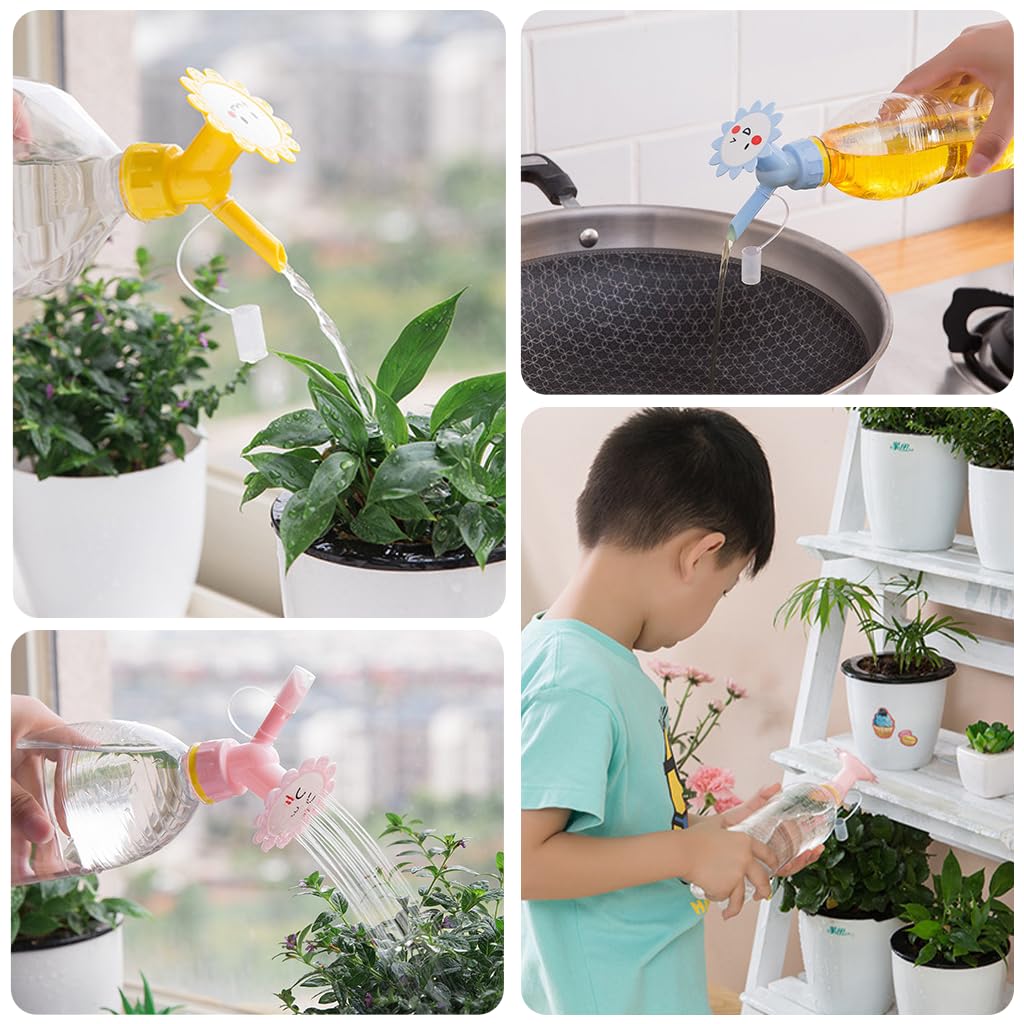 HASTHIP Water Sprinkler 4Pcs for Indoor and Outdoor Plants with Dual Head 2-in-1 Nozzles | Fits Most Reusable Bottles