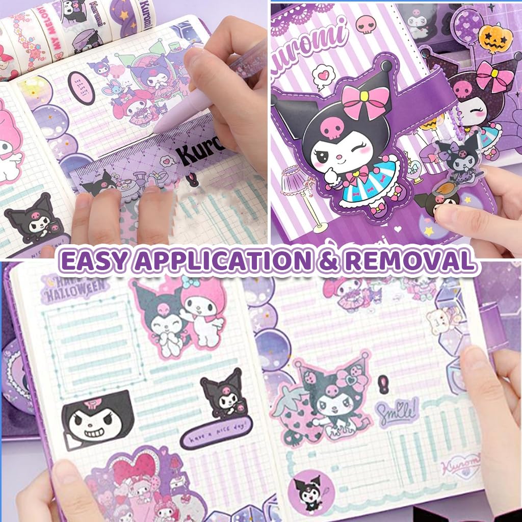 HASTHIP Kuromi Stationery Gift Box for Girls including 9 Piece Journal Set with Diary and Stickers | Perfect Birthday or School Gift