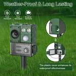 HASTHIP Solar Animal Repellent for Mice Rodents and Birds with IPX4 Waterproof Dual Alarm Mode