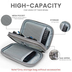 HASTHIP® Portable Carrying Case for 2.5 Inch SSD Hard Drive, Double Layer Protective Storage Bag with Zipper & Strap, Travel Organizer for External Drives & Accessories
