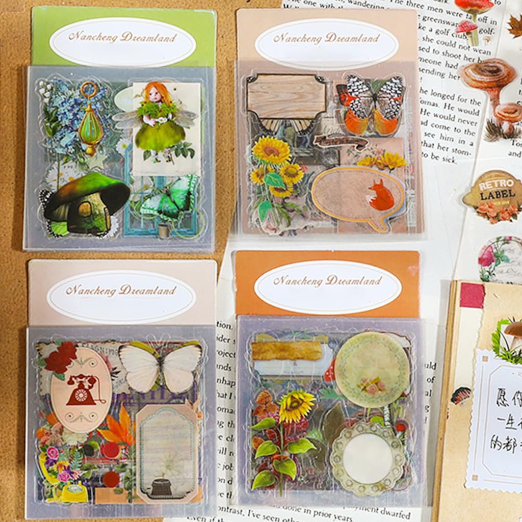 HASTHIP Vintage Journal Stickers for Scrapbook DIY Crafts featuring 640 pcs PET Set | Easy Self Adhesive