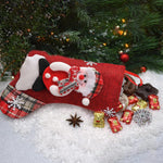 HASTHIP Christmas Stockings for Tree and Fireplace with 4 Designs and Sturdy Hanging Loops | 9×6.2 in Linen Socks