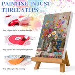 HASTHIP Paint by Numbers Kit for Adults and Kids with Brushes and Pigments 40x50cm | Retro Wildflower Bouquet Canvas Art Set