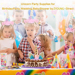 HASTHIP Unicorn Cake Topper Set for Birthday Cakes with 5.8 in Gold Horn and Felt Ears | 2 PCS