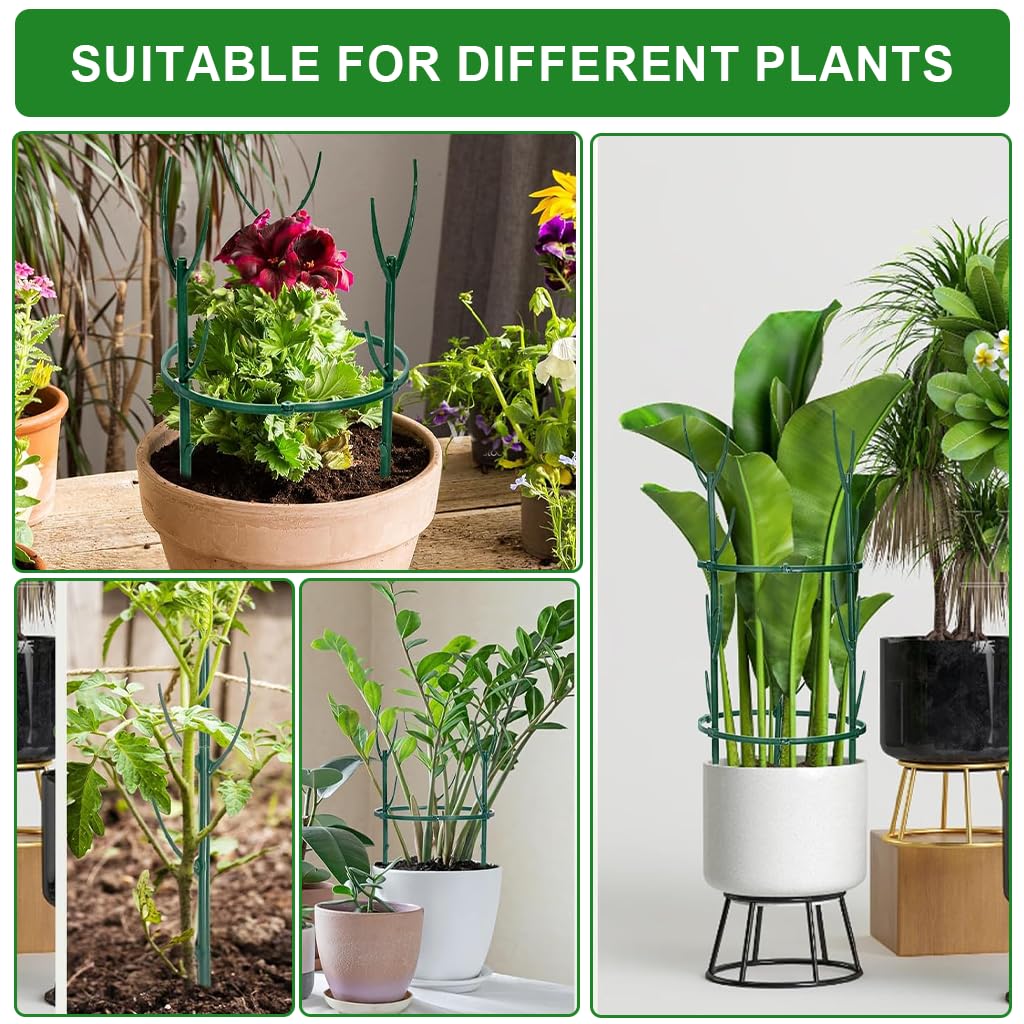 HASTHIP Plant Support Kit for Planters with 10 Frames and 11 in Stakes | Adjustable Circular Design
