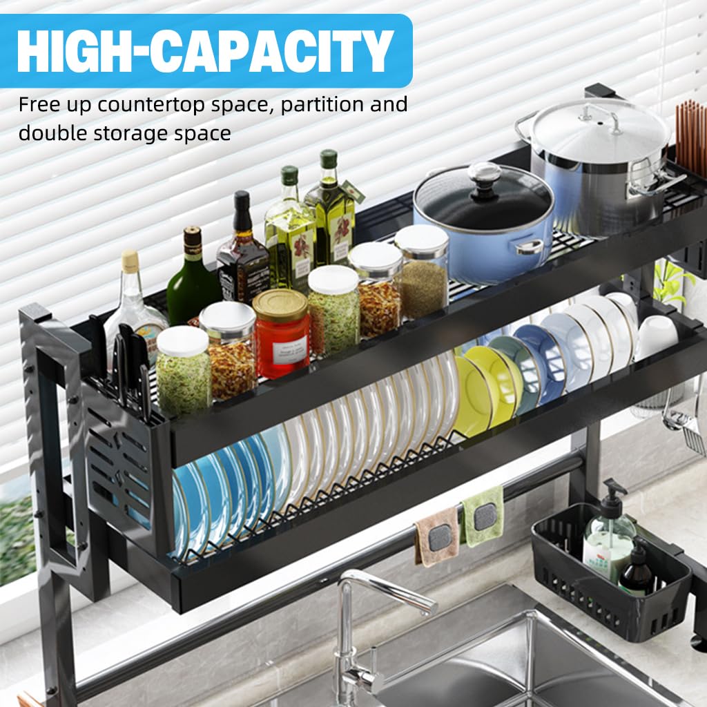 HASTHIP® 95cm Double-Layer Over-Sink Kitchen Rack