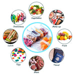 30 Pcs of Food Storage Bags, Zip Lock Bag Large Size, Reusable Ziplock Pouch, Sandwich Bags, Snack Bags, Freezer Bags, Ziplock Bags for Fridge, Travel and Kitchen Organization.