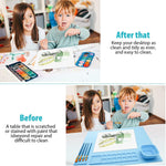 HASTHIP Silicone Craft Mat for Painting and Clay with Magnetic Cleaning Cup | 50×40cm Non-Stick Sheet for Kids Arts and Crafts