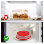 HASTHIP Microwave Plate Cover for Food with 10.5 in Collapsible Lid and Steam Vent | Red BPA Free