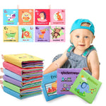 HASTHIP® Libros Blandos para Bebés 0-12 Meses, 6Pcs Juguetes Sensoriales de Tela, Libros de Aprendizaje Temáticos Impermeables con Sonido Crinkle, Juguetes Educativos para Recién Nacidos y