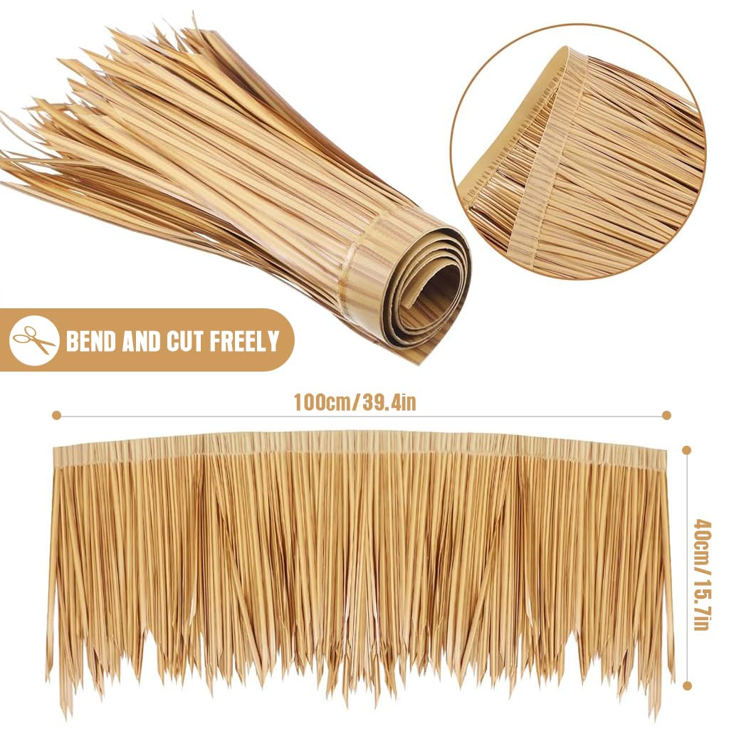 HASTHIP Artificial Thatch Trim for Mexican Tiki Hut Roof 40×100cm 3PCS | Yellowish Hawaii Decor