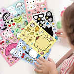 HASTHIP Kawaii Stickers Set 24 Pcs for DIY Sanrio Face Art with Waterproof PVC | Multicolor 10 cm