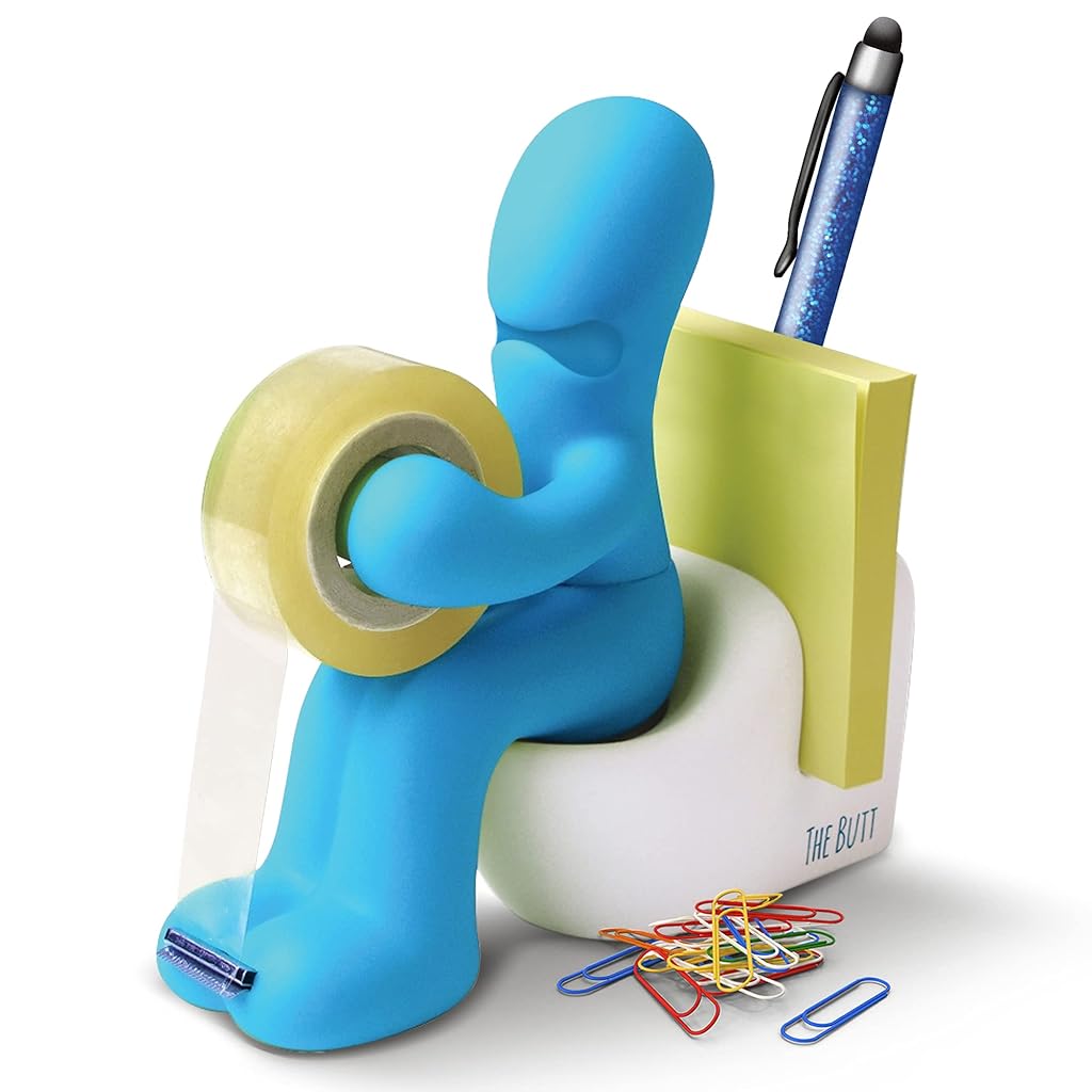 HASTHIP® The Butt Tape Dispenser – Funny Gifts for Men, Desk Accessories for Men - Novelty, Fun Office Supplies Gag Gifts for Men - Teacher Gifts Boss Gifts for Men - Going Away Gift for Coworker-Blue