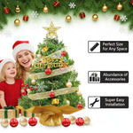 Christmas Tree for Home Decor with Full Set Decorative Items, 24 Inch/60 CM Premium Mini Xmas Trees for Christmas, Office School House Restaurants Store Decoration, DIY Assembly Xmas Tree