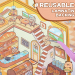 HASTHIP 3D House Stickers Set for Kids with Tweezer 60PCS featuring Reusable Scene Play | DIY Learning Toy