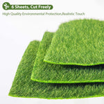HASTHIP Miniature Fairy Garden Ornaments for DIY Crafting with 24 pcs Set featuring 6×6 in Grass & 4 in White Fences | Ideal for Dollhouse and Home Décor