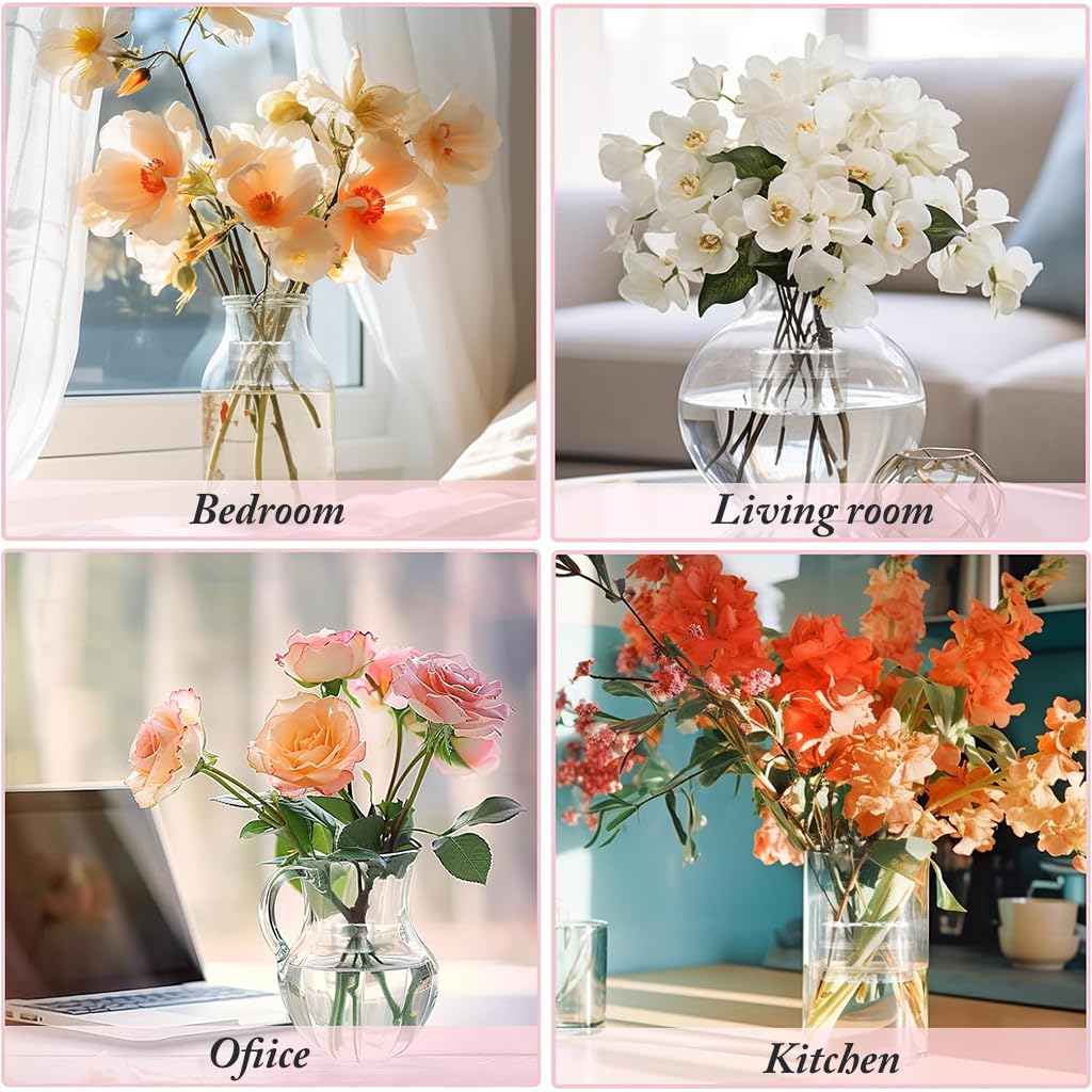 HASTHIP Flower Arrangement Stem Holder for Vase with Spiral Design and Crystal Acrylic Build