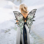 HASTHIP® Alas de hada doradas grandes, disfraz mariposa con alas transparentes brillantes para Halloween