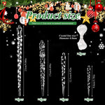 HASTHIP Christmas Tree Decorations 24 Pcs Icicle Ornament Set with Resin Spiral Design for Home and Party Decor