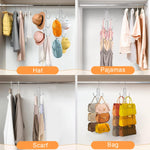 HASTHIP Handbag Organizer Rack for Closet with Dual Metal Hooks holding up to 6 Bags | Space Saving Purse Hanger