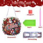 HASTHIP Diamond Art Christmas Door Sign for Festive Decor with Santa Claus 19x19cm | Sparkling Hanging Ornament Gift