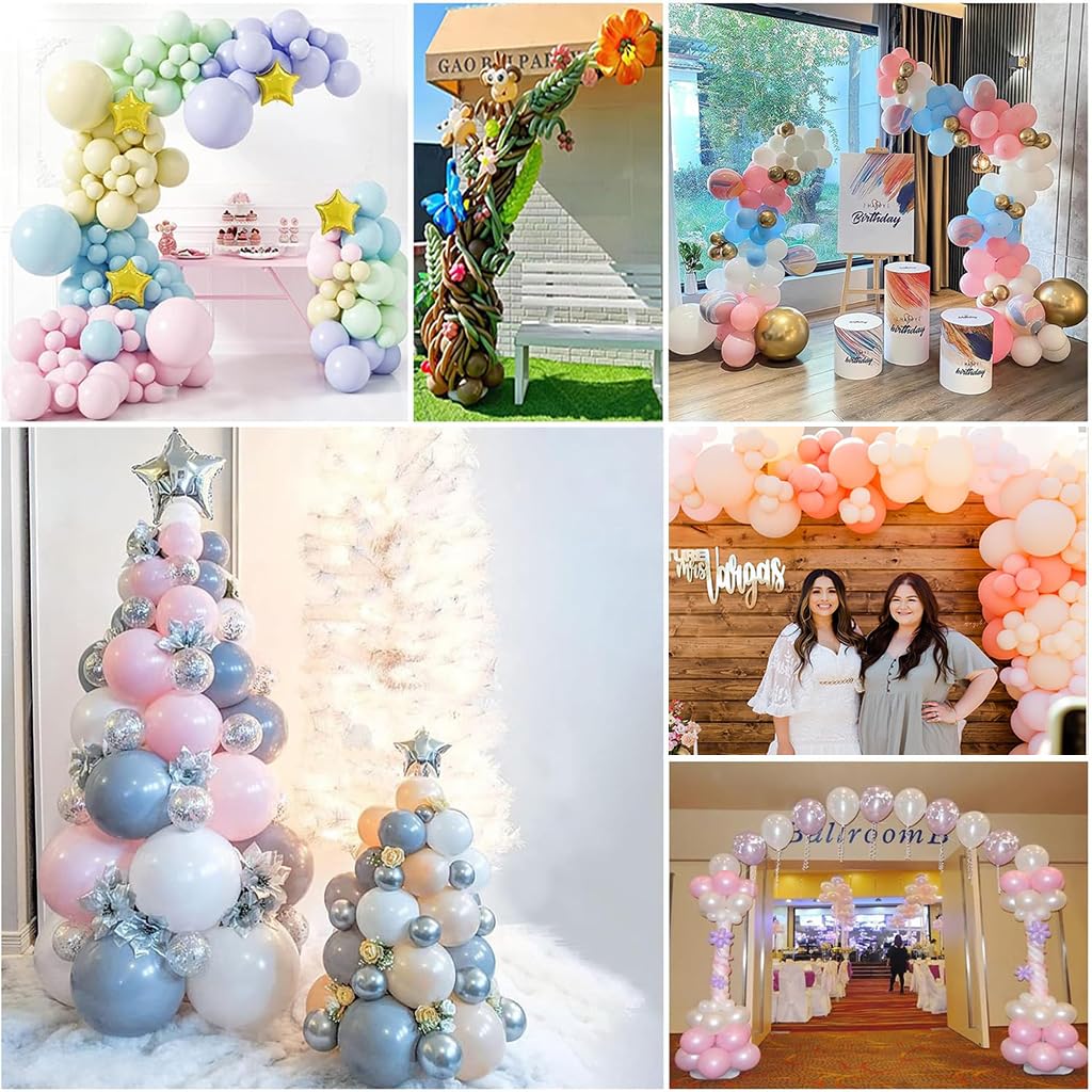 2Pcs Balloon Arch Stand - Decoration Backdrop Stand, 8.2ft High and 5ft High Windproof Balloon Arch Stand Assembly Balloon Arch Stand for Wedding, Birthday Party, Baby Shower Decoration