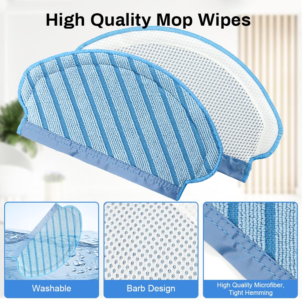 HASTHIP Filter Brush Mop Cloth Set for Ecovacs Deebot Ozmo 920 950 T5 N5 N8 | 2PCS Replacement Accessories