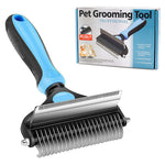 HASTHIP® Dog Brush Dogs Comb, 2 in 1 Deshedding Tool & Dematting Undercoat Rake for Mats & Tangles Removing, Dog Grooming Kit Pet Brush Great for Short to Long Hair Small Large Breed, White