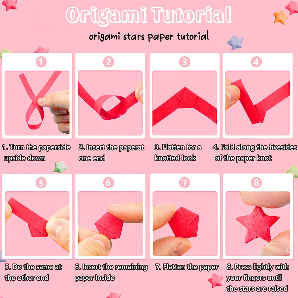 HASTHIP Star Origami Paper for DIY Crafts with 1030 Strips of 27 Colors | Double Sided Lucky Decoration