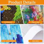 HASTHIP DIY 5D Diamond Painting Kit for Home Decor featuring Full Drill 30x40cm Canvas | Whimsical Ghost in Floral Bathtub with Resin Gems and Tools