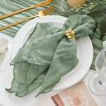 HASTHIP Decorative Fabric Squares for Dining Table with Wrinkled Texture and Mint Green Silk-Like Material 50x50cm Pack of 6