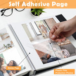 HASTHIP® Photo Album - Self Adhesive Scrapbook Album for 4x6 5x7 8x10 Pictures, Linen Cover with 40 Pages DIY Photo Book, Birthday Gifts for Women Mom Family Baby Wedding Travel (11.5"x10.6", Grey)