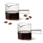 HASTHIP® Set de 2 Tazas Espresso 4 oz de Vidrio con Doble Picos, Vasos Shot para Café, Vertido Preciso y Vidrio Duradero