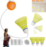 HASTHIP® Dispositivo de Entrenamiento de Bádminton Interior para Niños,Juego Rebote Ajustable con 6 Volantes Luminosos y 40 Cuerdas Elásticas,Entrenador Auto-Adhesivo para Práctica