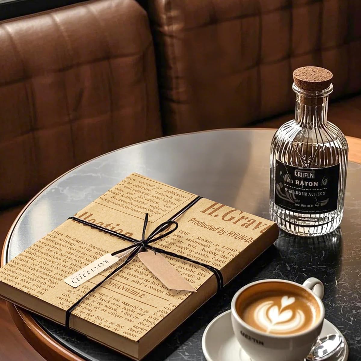 HASTHIP Flower Packing Papers for Gifts and Bouquets featuring Retro Newspaper Style 50x70cm 6 Sheets