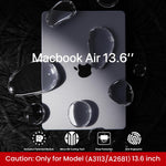 HASTHIP Laptop Soft Shell Case for MacBook Air 13.6 inch featuring Matte Grey Anti Fingerprint Cover