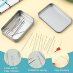 HASTHIP Large Eye Blunt Needles for Sewing and Knitting with Threaders 35pcs Steel Set | 7 Sizes in Iron Box
