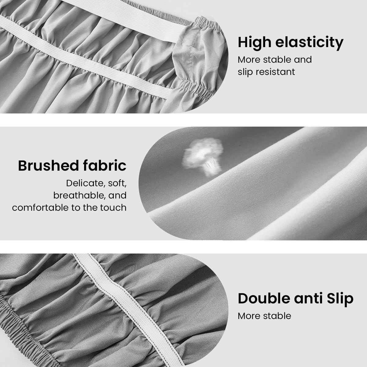 HASTHIP Bed Skirt King Size for Double Beds featuring 15 in Length and Ruffled Grey Design