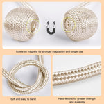 HASTHIP Magnetic Curtain Tiebacks for Home and Office featuring 40cm Rope & 3.3cm Balls | Beige