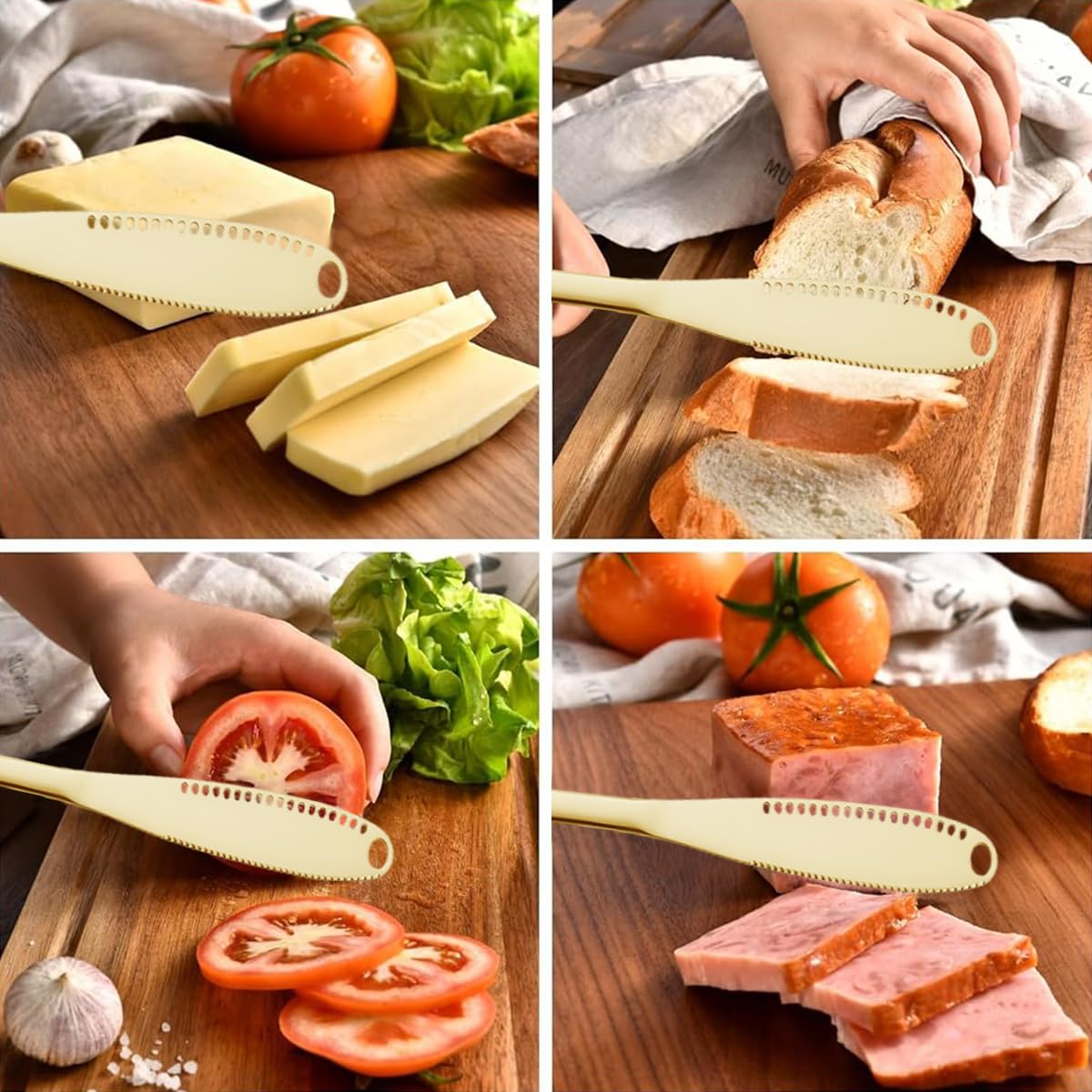 HASTHIP Cake Server Set for Birthdays with 2 in 1 Serrated Cutter and 5Pcs Forks Golden